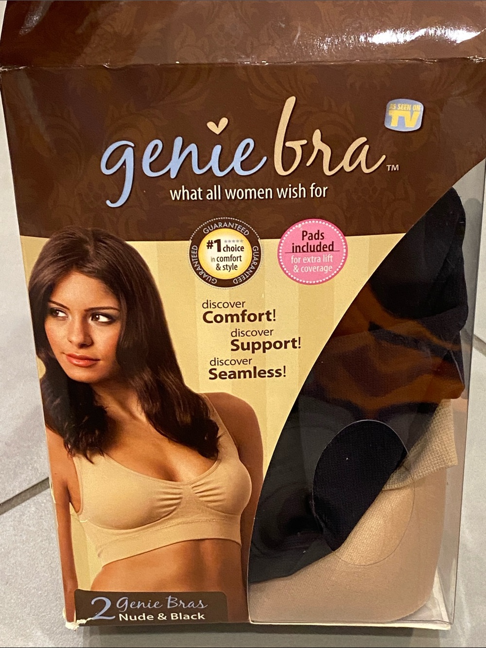 Genie Bra Seamless Comfort Bra - Nude & Black New in 📦 size 2x